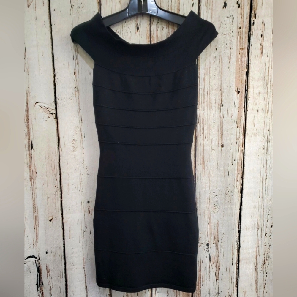 Twenty One XXI Women's Medium Little Black Knit Bandage Bodycon Dress‎ LBD NEW